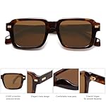 SOJOS Trendy Square Polarized Sunglasses for Women Men, Retro Vintage Womens Mens Rectangle Shades SJ2345 - Image 5