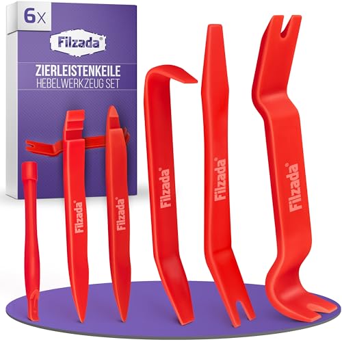 Filzada 6er Set Hebelwerkzeug Auto (Extra Stark) - Demontage Werkzeug Auto - Kunststoffkeile Kfz - stabile Zierleistenkeile Auto - Plastikkeil - Kunststoff Hebelwerkzeug Auto