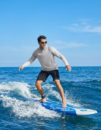 Image of PINSPARK Men's UPF 50+ Sun Shirts Long Sleeve Fishing Hoodie, UV Protection Rash Guard for Outdoor Hiking Running Swim Shirt