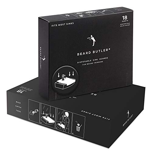 Beard Butler - Disposable Sink Guards, (Beard Bib and Beard Apron Alternative), Biodegradable, Single Use Tissues, 18ct