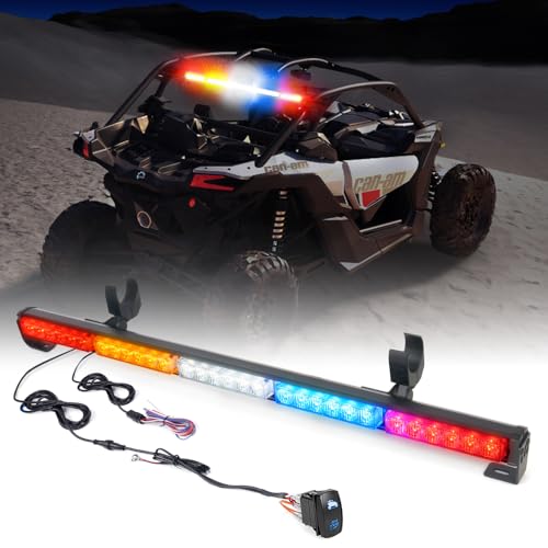 Image of Xprite 30 inch LED Chase Strobe Light Bar, Offroad Safety Flashing Lightbar | W /Running Brake Reverse Turn Signal Lights for UTV ATV Polaris RZR Can-am X3 Yamaha SXS 4x4 Trucks -RYWBR