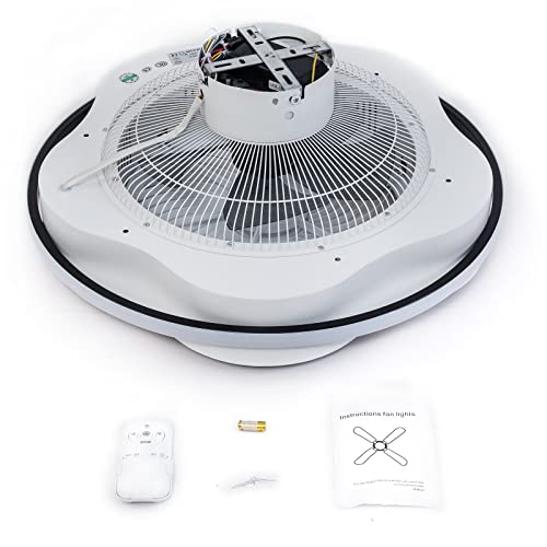 Ventilateur de plafond moderne pour plafond bas avec éclairage LED télécommandé