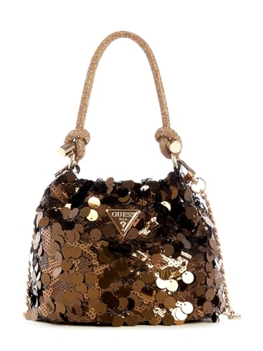 GUESS sac de soirée sac à épaule bandoulière Holiday Shine Pochette Mini Bronze