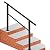 Metty Metal Handrails for Outdoor Steps 4Ft Stair Handrail, Outdoor Stair Railing Fits 1 to 4 Steps, Wrought Iron Handrail for Concrete Steps, Porch Steps