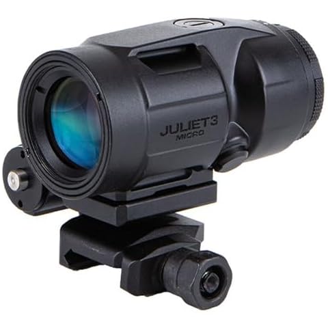 SIG SAUER Juliet3-Micro 3x22 mm Durable Ultra-Compact Lightweight Waterproof Fogproof Magnifier | Push-Button Mount with Spacers, Black Cover