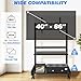 Rfiver Heavy Duty Rolling TV Stand with Wheels for Most 40-86 Inch TVs up to 150lbs, Height Adjustable Mobile TV Stand with Shelf, Floor TV Stand for Living Room, TV Cart Max VESA 600x400mm (Black)