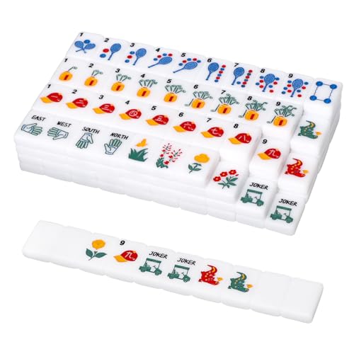 Juego de Mahjong Americano con 160 fichas acrílicas miniatura 6