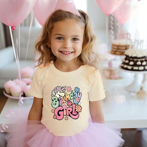 Birthday Shirt Girls Toddler T-Shirts Unicorn Mermaid Birthday Tees Little Kids Top Outfit White Pink 2nd 3rd 4th 5th 6th 7th2