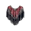 vastwit Women's 1920s Shawl Wraps Sequin Tassel Bridal Shawls Flapper Evening Cape Cover Up Red One Size