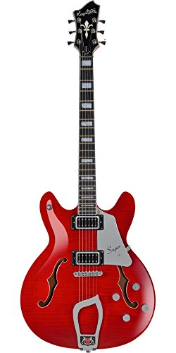 Hagstrom SUVIK-WCT Super Viking Corps semi-creux Cerise sauvage Transparent - Les Beatles, Paul McCartney, John Lennon, RIngo Starr, George Harrison Hagstrom SUVIK-WCT Super Viking Corps semi-creux Cerise sauvage Transparent – Image 4