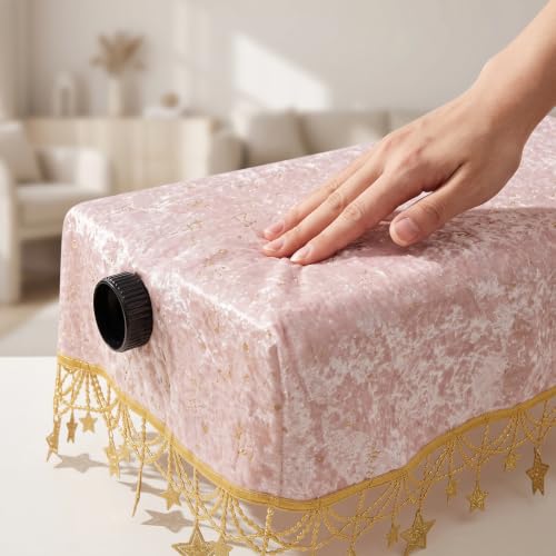 Funda para piano vertical rosa con estrellas doradas y cubierta de taburete doble 7