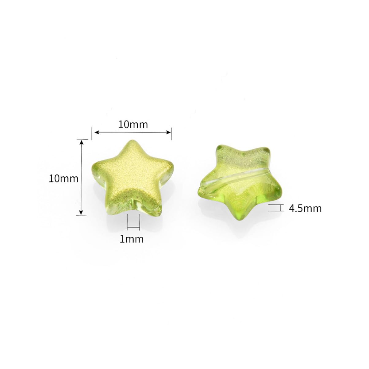 HOMSFOU 5 Set Perline Stella Vetro Per Diy Gioielli Accessori Per Decorativo Perline Per Collane E Braccialetti Materiale Per Bigiotteria 100 Pezzi*5