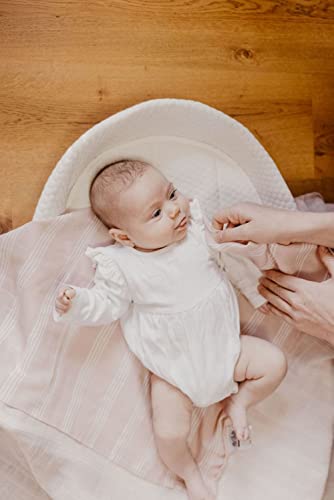 Image of Mini Wander Swaddles for Newborns Muslin Swaddle Blankets - Breathable Soft Receiving Blanket Baby Essentials | 47 x 47 Cotton - (Stripe (Smoke Rose)