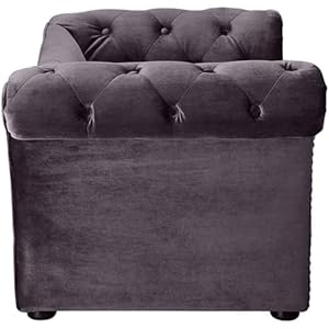 TOV Furniture The Dachshund Collection Waterproof Velvet Upholstered Handmade Sofa Pet Dog Bed, Gray TOV Furniture The Dachshund Collection Waterproof Velvet Upholstered Handmade Sofa Pet Dog Bed Gray