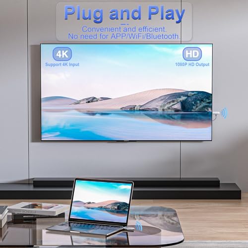 Image of Wireless HDMI Transmitter and Receiver, Plug and Play, 2.4G /5G 100FT Range, Wireless HDMI Extender 4K Decoding 1080P Output, Support Laptop PC TV Box Projector Camera DV, No Need Bluetooth WiFi