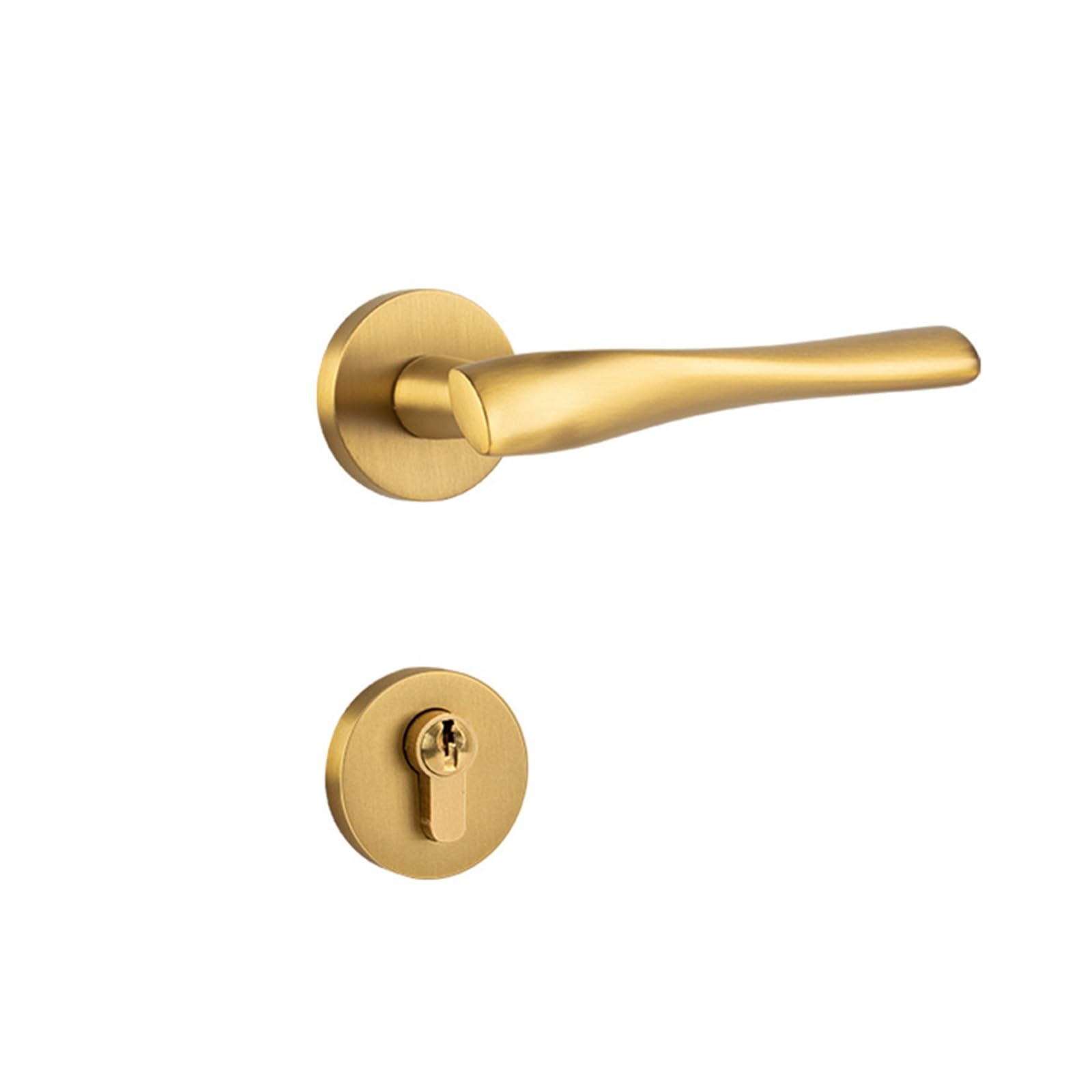nxjaSDH Lock and Handle Sets, Brass Split Door Lock Bedroom Wooden Silent Indoor Handle(Brass)
