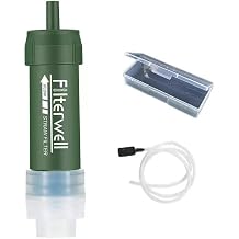 Portable Water Filter Straw,Personal Water Filter Straw, 0.01 Micron Ultrafiltration, Outdoor Water Purifier, Lightweight Outdoor Camping Emergency Survival Kit for Hiking and Travel, Outdoor Life