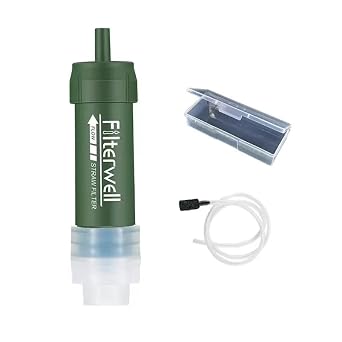 Portable Water Filter Straw,Personal Water Filter Straw, 0.01 Micron Ultrafiltration, Outdoor Water Purifier, Lightweight Outdoor Camping Emergency Survival Kit for Hiking and Travel, Outdoor Life