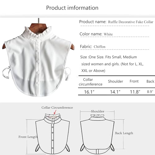 WENLOOY Half Shirts Layering for Women,Detachable Dickey Collar Blouse Half Shirts False Collar3