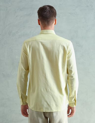 Image of Arrow Sport Solid Slim Fit Cotton Shirt for Men - Full Sleeve Mens Casual Shirts
