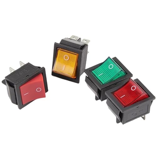 Interruptor basculante KCD4 de 6 pines ON-OFF-ON y 16A 250VAC en pack de 50 unidades color azul