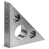 Right Angle Ruler, Aluminum 45/90 Degree Machinist Rulers Thickened Imperial and Metric Scales Triangle Rulers Square Woodworking Measuring Ruler Tool for DIY Woodworking