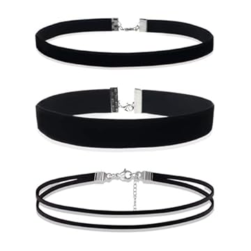 YSJCHEBS Set Girocollo in Velluto con Collana Nera da 3 Pezzi, Collana alla Moda, Accessori da Donna