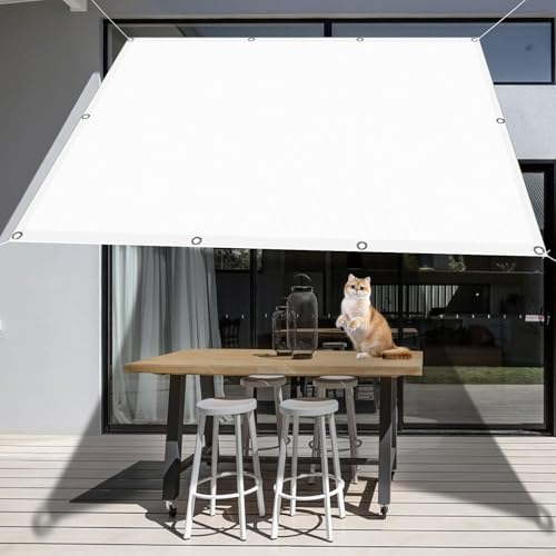 Voile d'ombrage rectangulaire anti UV store pare-soleil blanc - 8