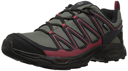 Salomon Women's Pathfinder ClimaSheild Waterproof Hiking Shoes, Castor Gray/Phantom/Mineral Red, 9 M US
