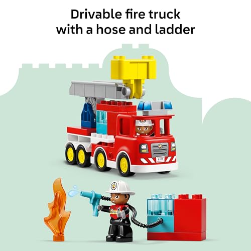 LEGO DUPLO Fire Engine Set with Firefighter and Hose 10473 - Image 5