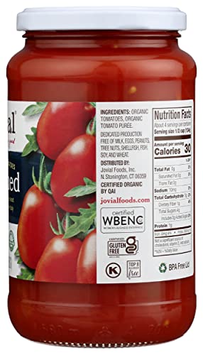 Jovial Organic Crushed Tomatoes Canned - 100% Organic Canned Tomatoes, Non-GMO, Made with Fresh Organic Tomatoes, No Salt or Sugar Added, BPA Free, Sweet & Pure from Italy - 18.3 oz Jar - Thumbnail 7