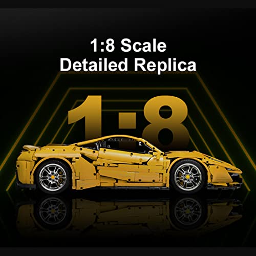 Mocdiy Technik Bausteine Auto für Ferrari 488 Pista, CADA Master C61042w, 1: 8 2.4Ghz RC Italian Super Car mit Motor… – Bild 7