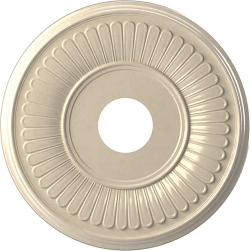 Image of Ekena Millwork CMP16BEEPE Berkshire Thermoformed PVC Ceiling Medallion (Fits Canopies up to 7 inch), 16 inchOD x 3 1 /2 inchID x 1 inchP, Universal Metallic Pearl Mist