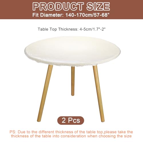 Nappes transparentes avec bord élastique pour table ronde en vinyle