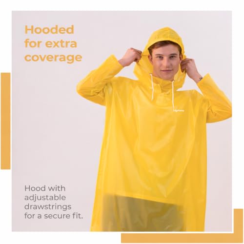 Image of Lifelong Waterproof Unisex Rain Coat Hooded Full Sleeves Outdoor Men, Women, Boys & Girls Rainwear Poncho Raincoat for Camping, Hiking & Travelling (1Pc)
