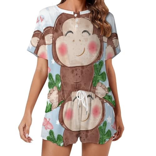 Ensemble pyjama singe pour femme : le sleepwear manches courtes idéal pour vos soirées d'été