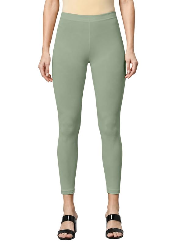 Image of TRENDMALLS Women's Microfiber Elastane Stretch Soft Cropped Leggings with Ultrasoft Waistband for Women