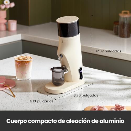 Image of Gemilai Electric Conical Burr Coffee Grinder, Coffee Bean Grinder with Smart 60S Timer, 60 Precise Adjustable Grind Settings for Espresso, 2-12 Cup, Easy to Clean, Durable & Quiet, G9010B White