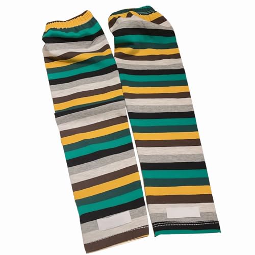 Manchettes de protection UV à rayures colorblock en soie de glace pour femme