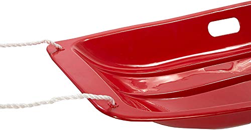 Avalanche Brands - Classic Downhill Toboggan Snow Sled Includes Pull Rope and Handles (Red 48\") - Fit for 2 Riders