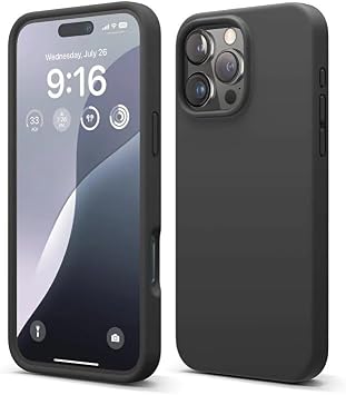 iPhone 16 Pro Max ile Uyumlu İçi Kadife Lansman Silikon Kılıf – Kamera Korumalı, Darbe Emici, Premium Yumuşak Kapak Siyah