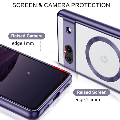 Coque Google Pixel 7a compatible MagSafe antichoc violette fine - 6