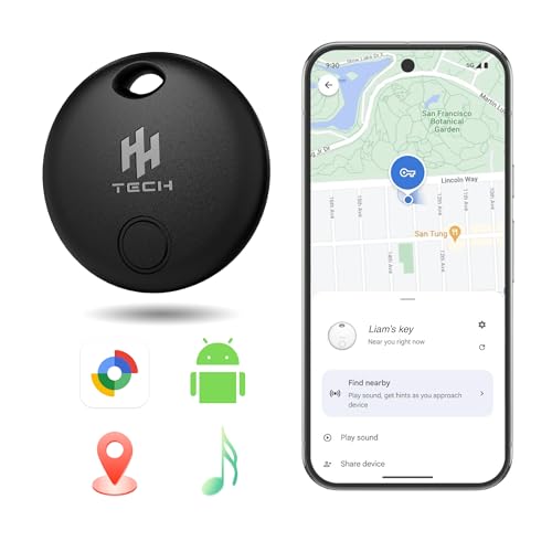 HH-Tech Android Tag Works with Google Find Hub, Smart Tag Tracker, Item Finder, Easily Track Your Keys, Wallet, Bag, Suitcase, and More (Pack-1 Android only)