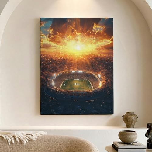 Toile murale moderne salon ambiance coucher de soleil chaleureux