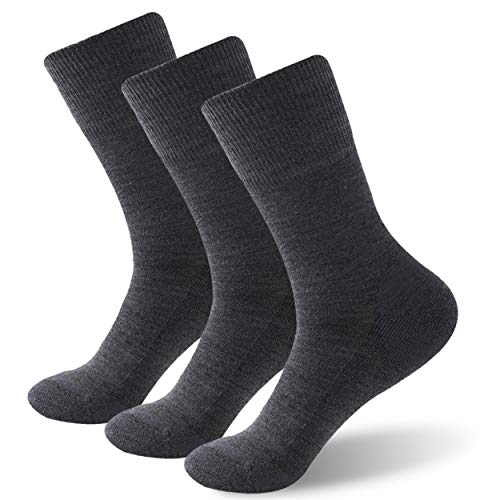 Forcool Merino Wool Non-Binding Loose Top Cushioned Sole Crew Diabetic Socks