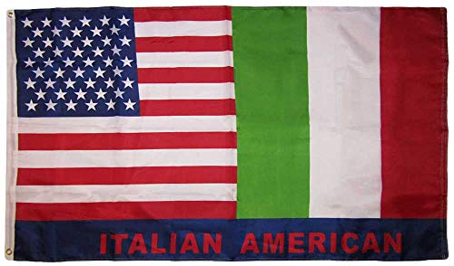 Trade Winds 3x5 USA American Italy Italian Friendship Combo 150D Woven Polyester Nylon Flag 3'x5' Banner Grommets Heavy (UV Fade Proof Heavy Duty Wind Resistant Fabric)