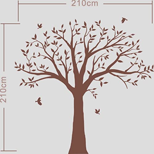 Giant Family Tree Wall Decals Photo Tree Wall Decals With Birds Wall Stickers For Living Room Nursery Bedroom Decoration (Coffee Brown) #TOP5