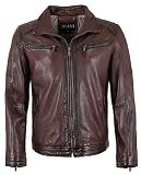Jilani - Herren Echtleder Lederjacke Lammnappa dunkelrot antik Größe 50
