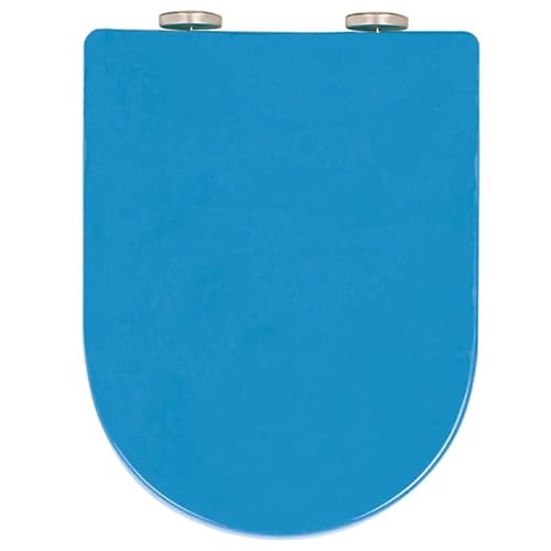 Siège de toilette allongé en forme de D/U avec fermeture douce et charnière de fixation supérieure réglable, libération rapide pour un nettoyage facile, matériau PP antidérapant, design silencieux, 46