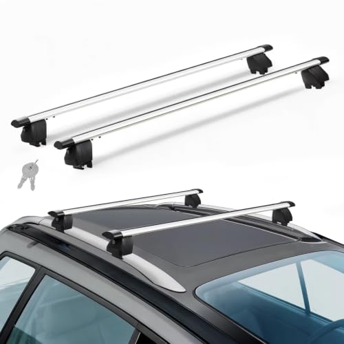 Barras transversales techo coche portaequipajes universal riel empotrado 2